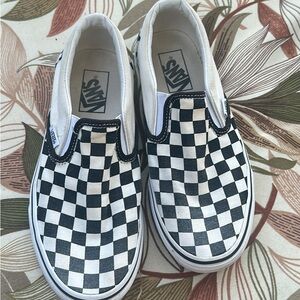 Vans Kids Black and White Checkered Slip-On Sneakers